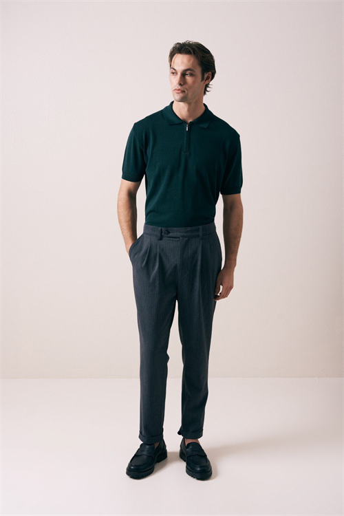 Wholesale Mens Petrol Knit Polo Shirt