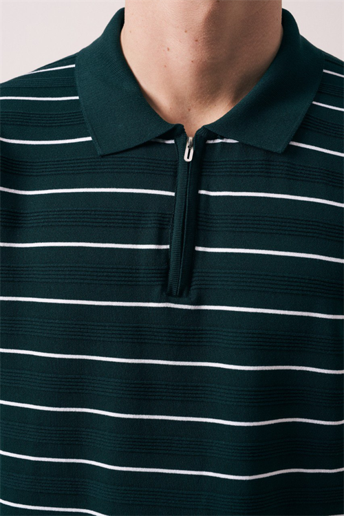 Wholesale Mens Petrol Knit Polo Shirt