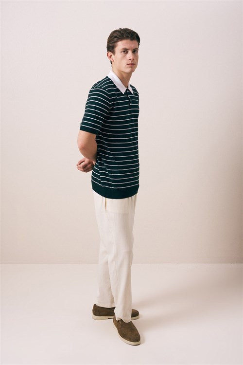 Wholesale Mens Petrol Knit Polo T-Shirt