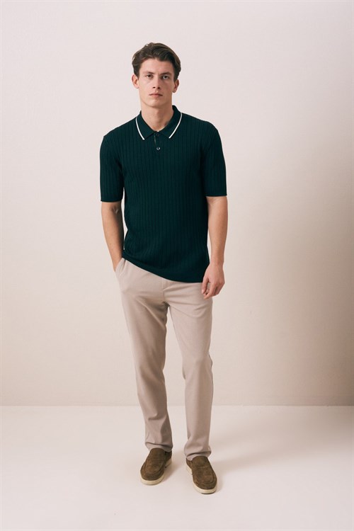 Wholesale Mens Petrol Knit Polo T-Shirt