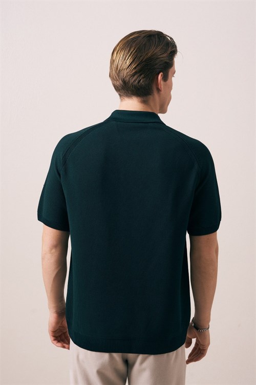 Wholesale Mens Petrol Knit Polo T-Shirt
