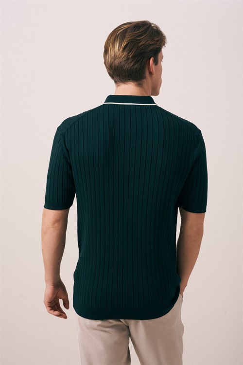 Wholesale Mens Petrol Knit Polo T-Shirt