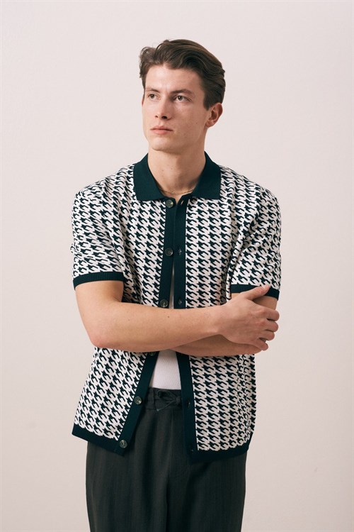 Wholesale Mens Petrol Knit Shirt