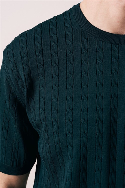 Wholesale Mens Petrol  Knit T-Shirt