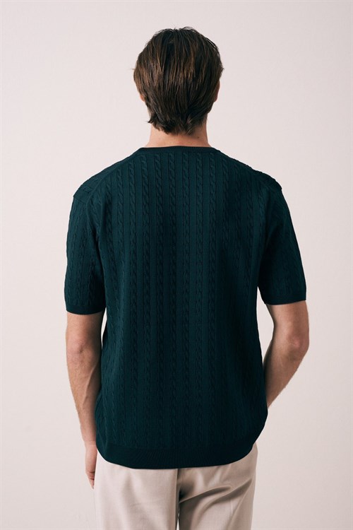 Wholesale Mens Petrol  Knit T-Shirt