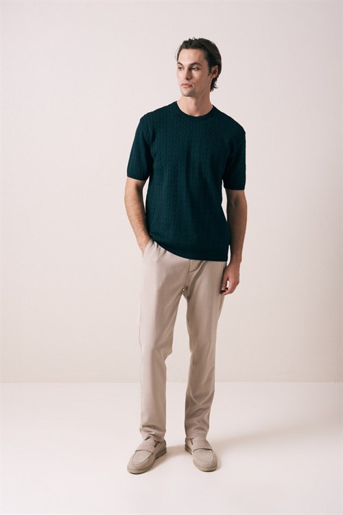 Wholesale Mens Petrol  Knit T-Shirt