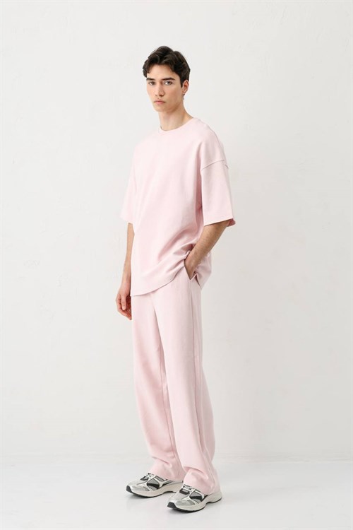 Wholesale Mens Pink T-Shirt and Pants Set