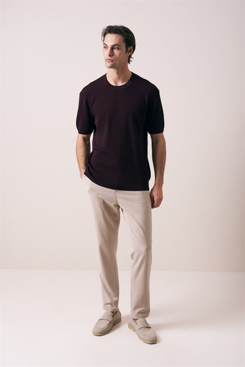 Wholesale Mens Purple Crew-Neck T-Shirt
