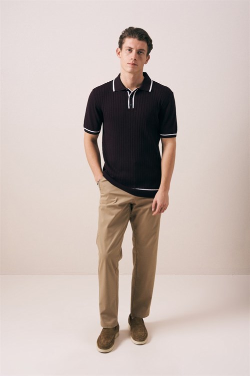 Wholesale Mens Purple Knit Polo T-Shirt