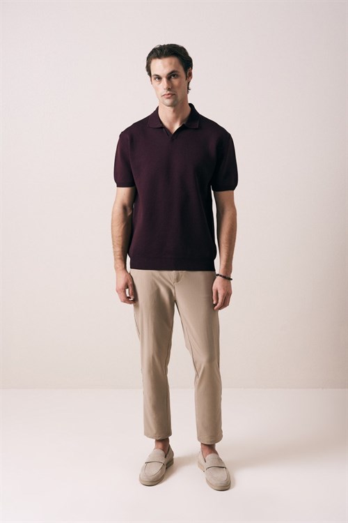 Wholesale Mens Purple Knit T-Shirt