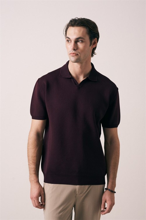 Wholesale Mens Purple Knit T-Shirt