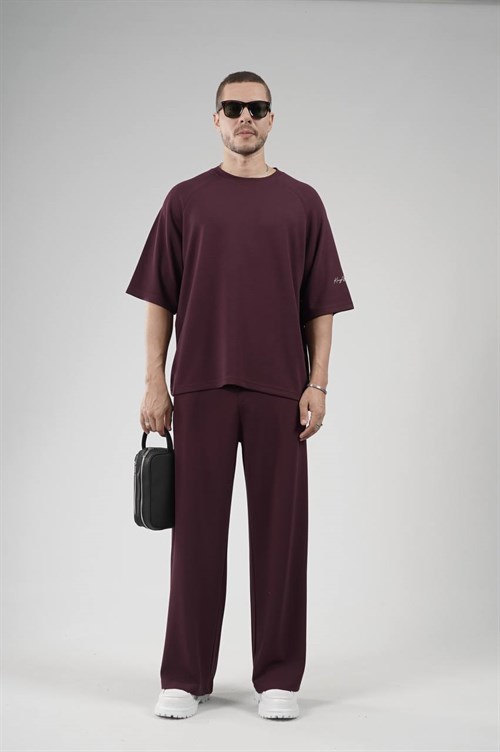 Wholesale Mens Purple T-Shirt and Pants Set