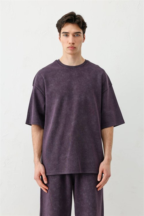Wholesale Mens Purple T-Shirt and Pants Set