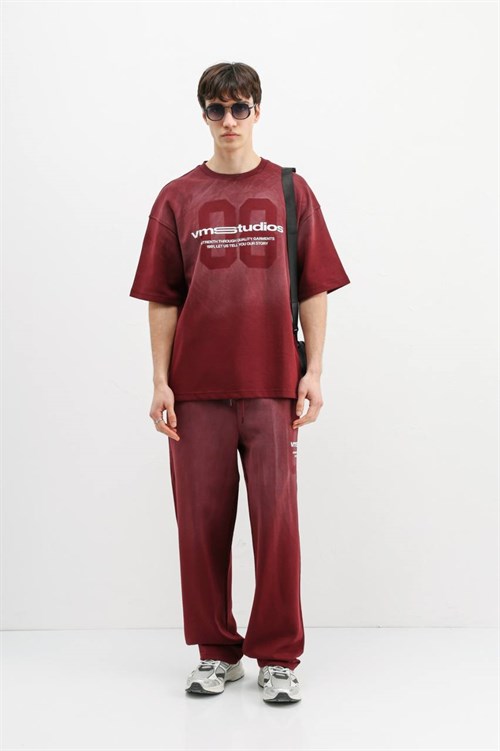 Wholesale Mens Red T-Shirt and Pants Set