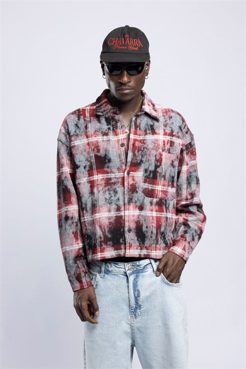 Wholesale Mens Red Washed Shirt 