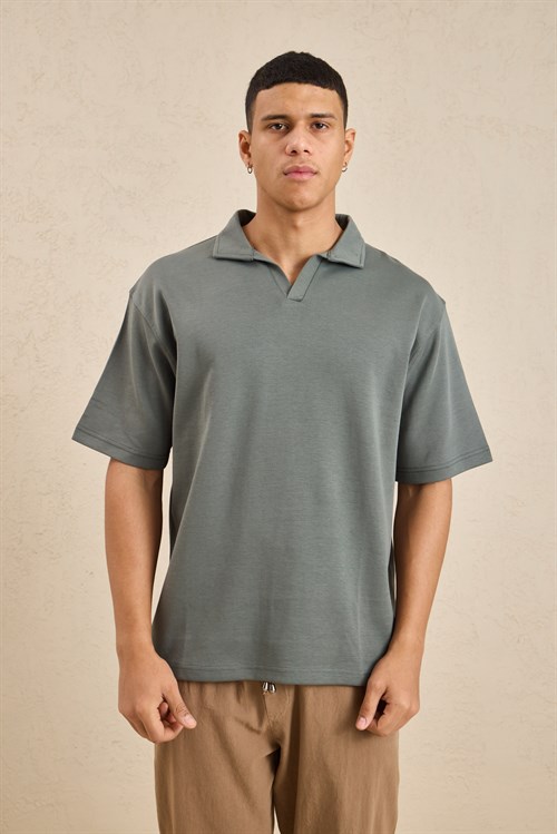 Wholesale Mens Sage Relax Fit Interlock Polo Shirt