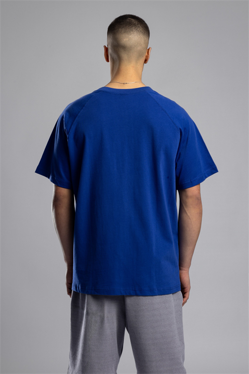 Wholesale Mens Sax Blue Basic T-shirt