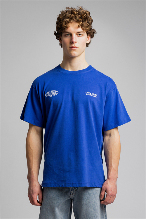 Wholesale Mens Sax Blue Basic T-shirt