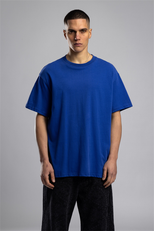 Wholesale Mens Sax Blue Basic T-shirt