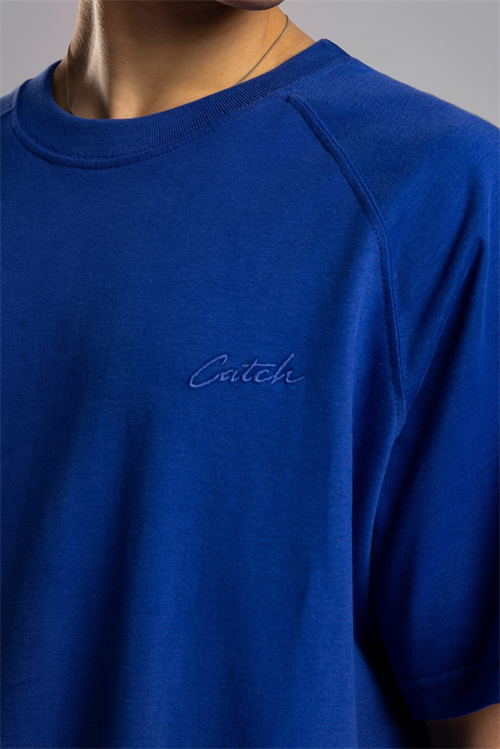 Wholesale Mens Sax Blue Basic T-shirt