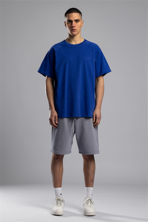 Wholesale Mens Sax Blue Basic T-shirt