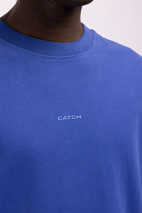 Wholesale Mens Sax Blue Printed T-shirt