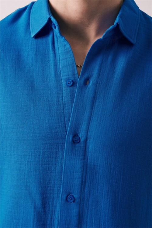 Wholesale Mens Sax Blue Shirt