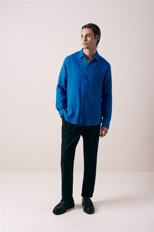 Wholesale Mens Sax Blue Shirt