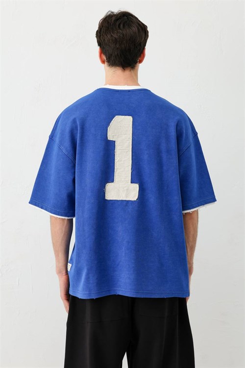 Wholesale Mens Sax Blue T-Shirt