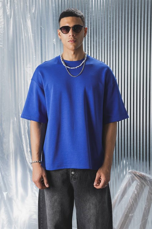 Wholesale Mens Sax Blue T-Shirt 