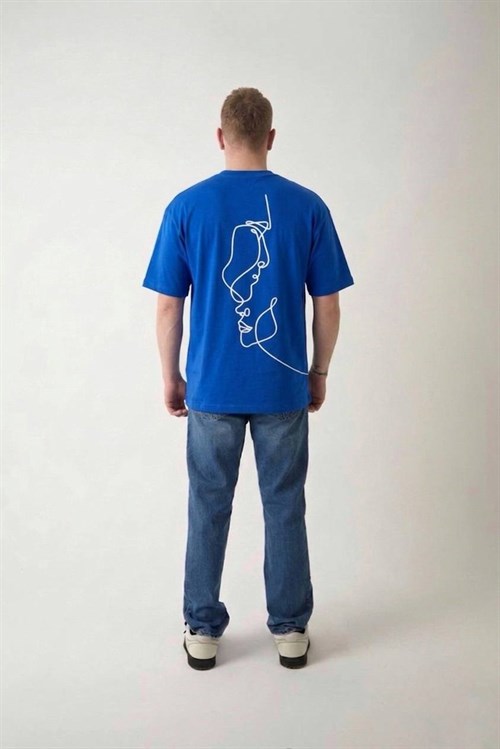 Wholesale Mens Sax Blue T-Shirt 