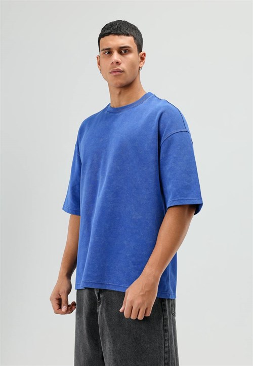 Wholesale Mens Sax Blue T-Shirt