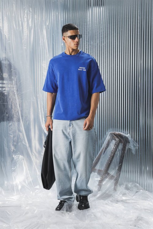 Wholesale Mens Sax Blue T-Shirt 