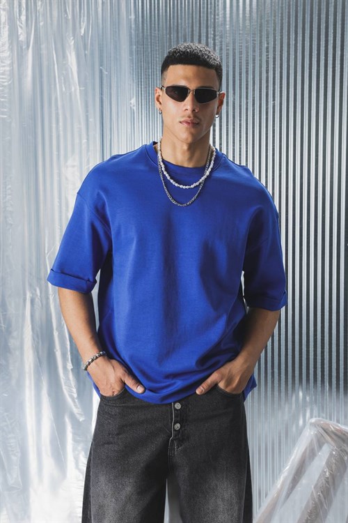 Wholesale Mens Sax Blue T-Shirt 