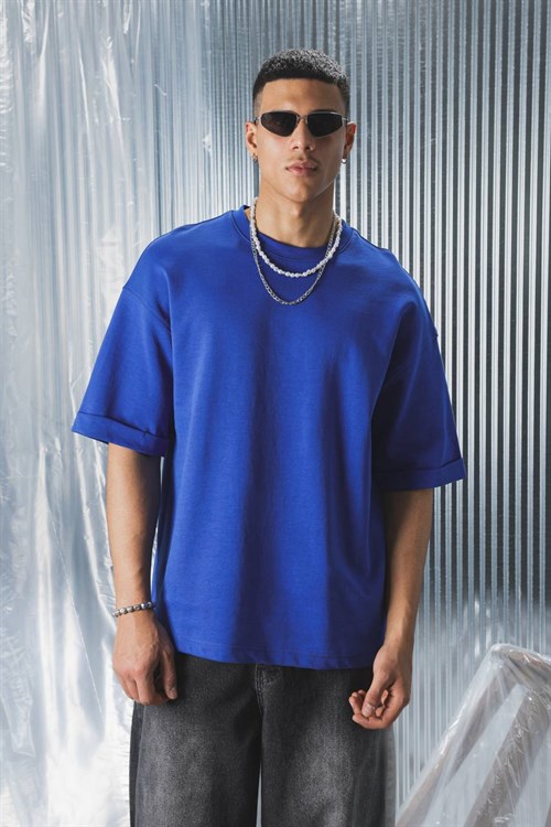 Wholesale Mens Sax Blue T-Shirt 