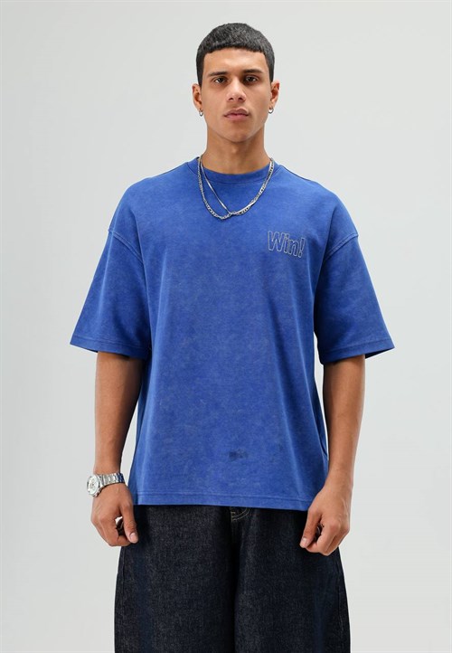 Wholesale Mens Sax Blue T-Shirt