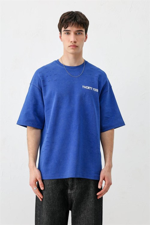 Wholesale Mens Sax Blue T-Shirt