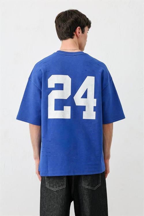 Wholesale Mens Sax Blue T-Shirt