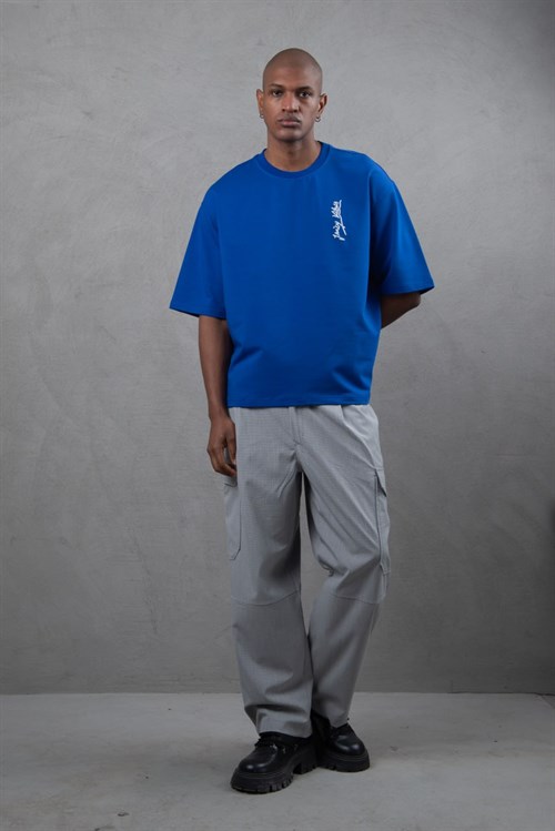 Wholesale Mens Sax Blue T-Shirt
