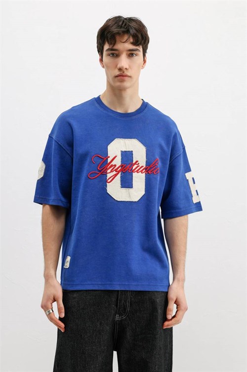 Wholesale Mens Sax Blue T-Shirt