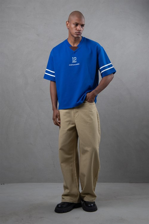 Wholesale Mens Sax Blue T-Shirt
