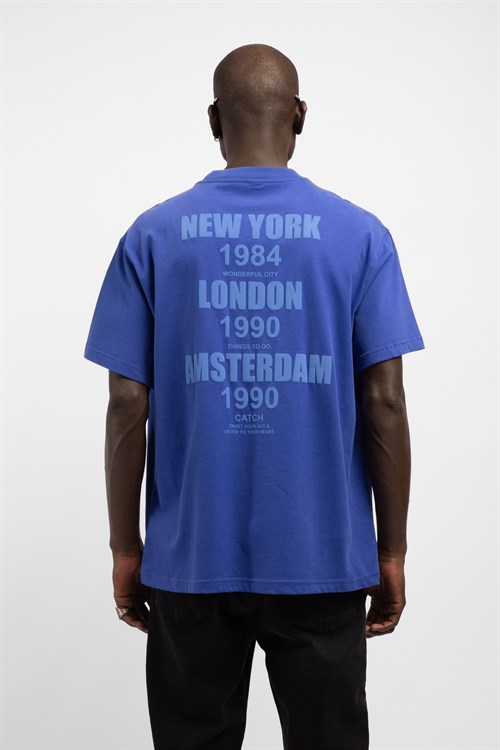 Wholesale Mens Sax Blue T-shirt