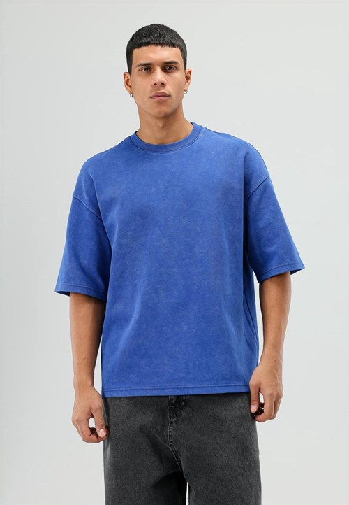 Wholesale Mens Sax Blue T-Shirt