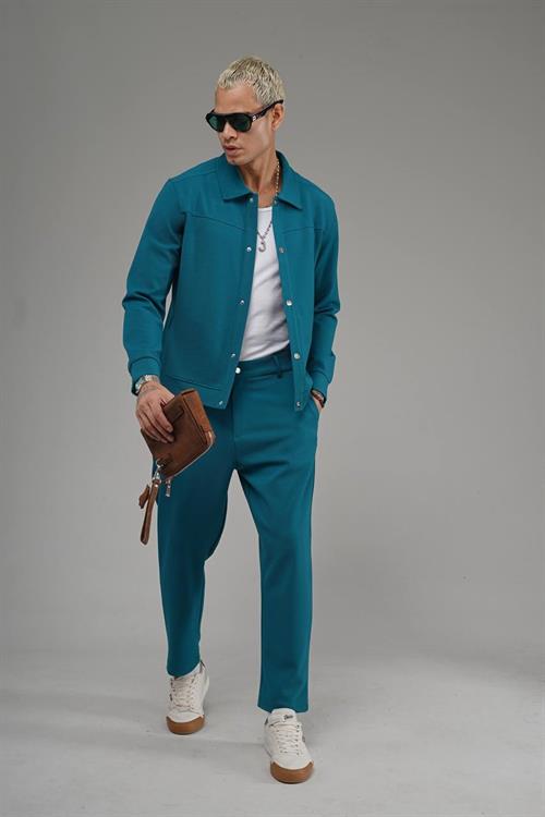 Wholesale Mens Sea Blue Oversize Tracksuit