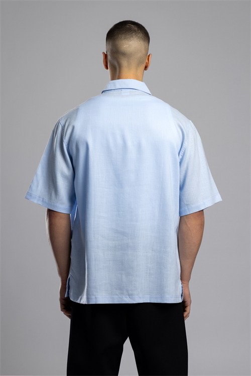 Wholesale Mens Sky Blue Linen Shirt
