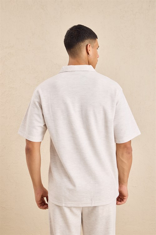 Wholesale Mens Snow Melange Regular Fit Polo Shirt