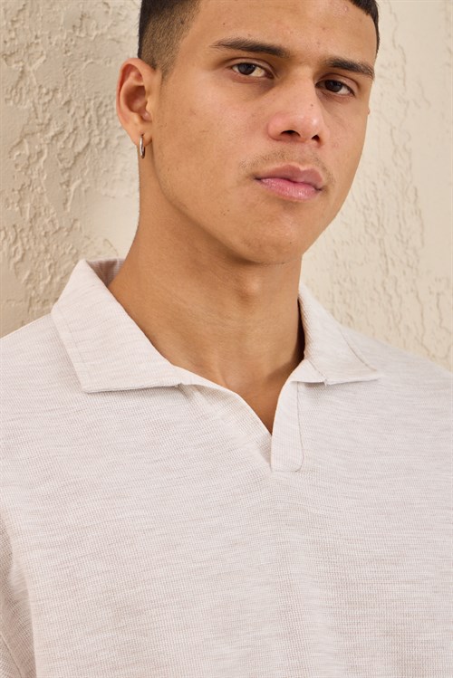 Wholesale Mens Snow Melange Regular Fit Polo Shirt