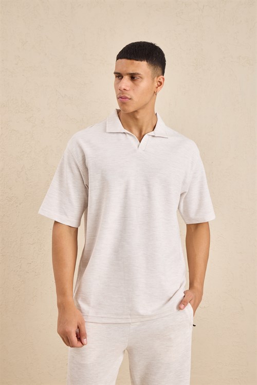 Wholesale Mens Snow Melange Regular Fit Polo Shirt