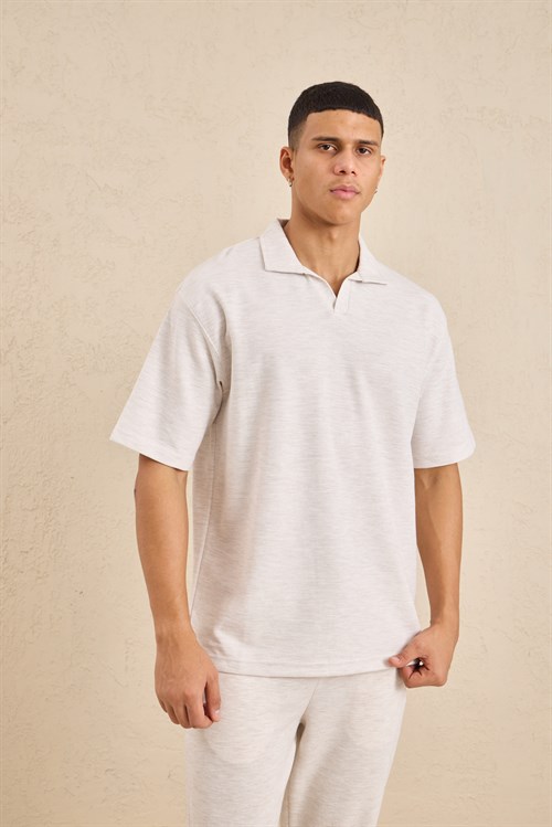 Wholesale Mens Snow Melange Regular Fit Polo Shirt
