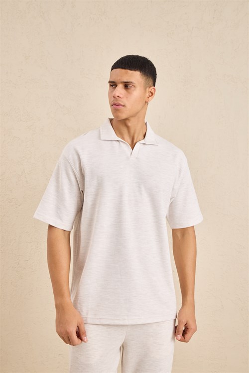 Wholesale Mens Snow Melange Regular Fit Polo Shirt
